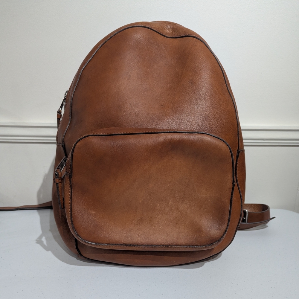 Club Monacao Brown Leather Backpack